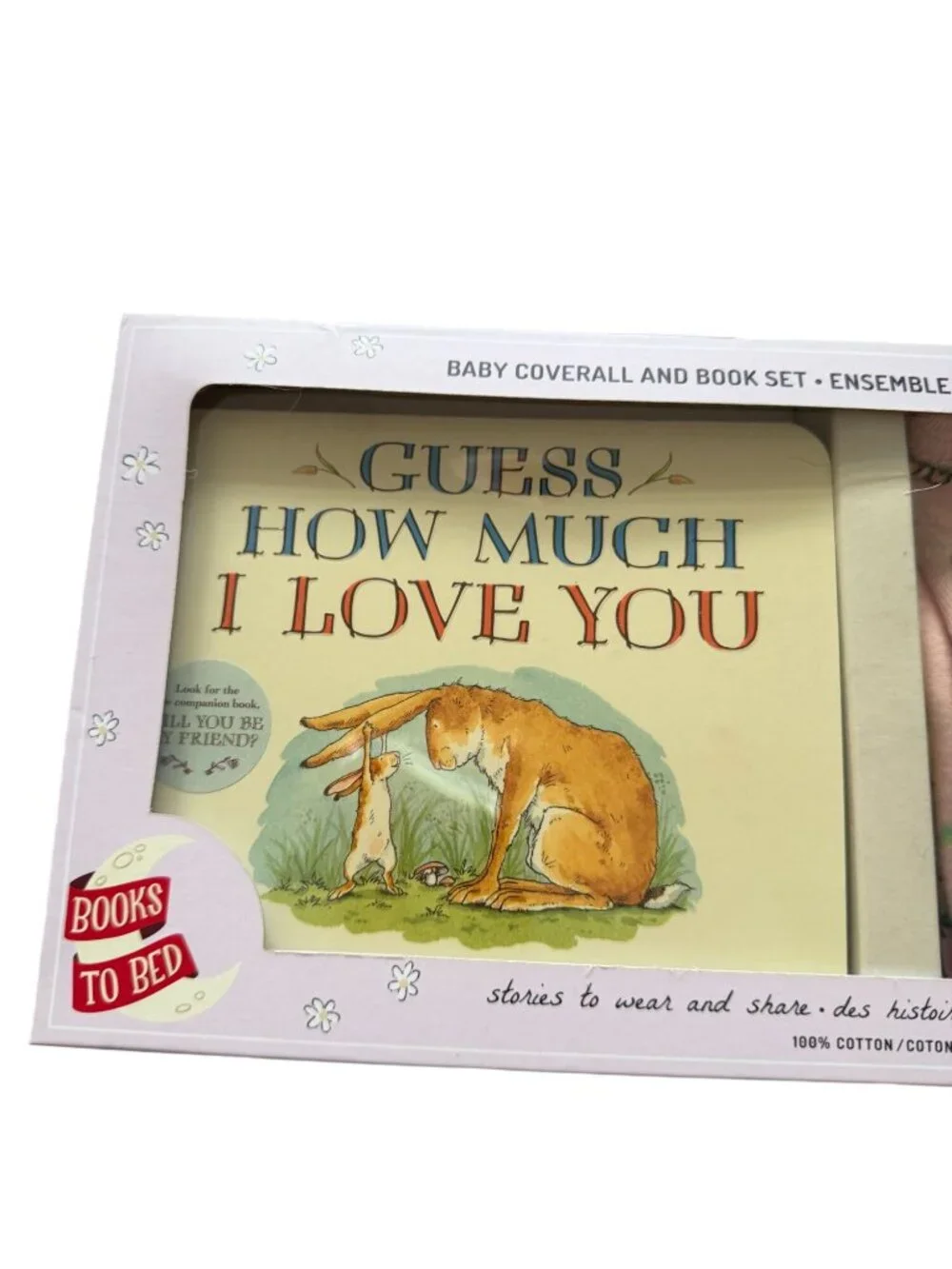 BOOKS TO BED Girls Guess Who Much I Love You Book & PJ Set Sz 12-18 M NEW NIB